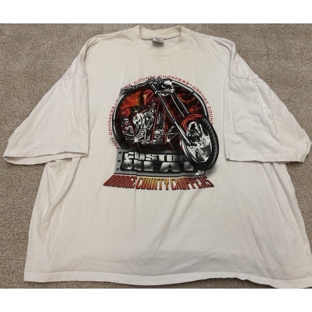 VTG Y2K XO Jeans Orange County Choppers Big Graphic T Shirt SZ 5XL